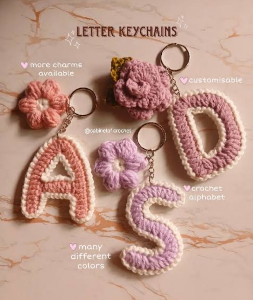 Personalized Crochet Letter Keychain